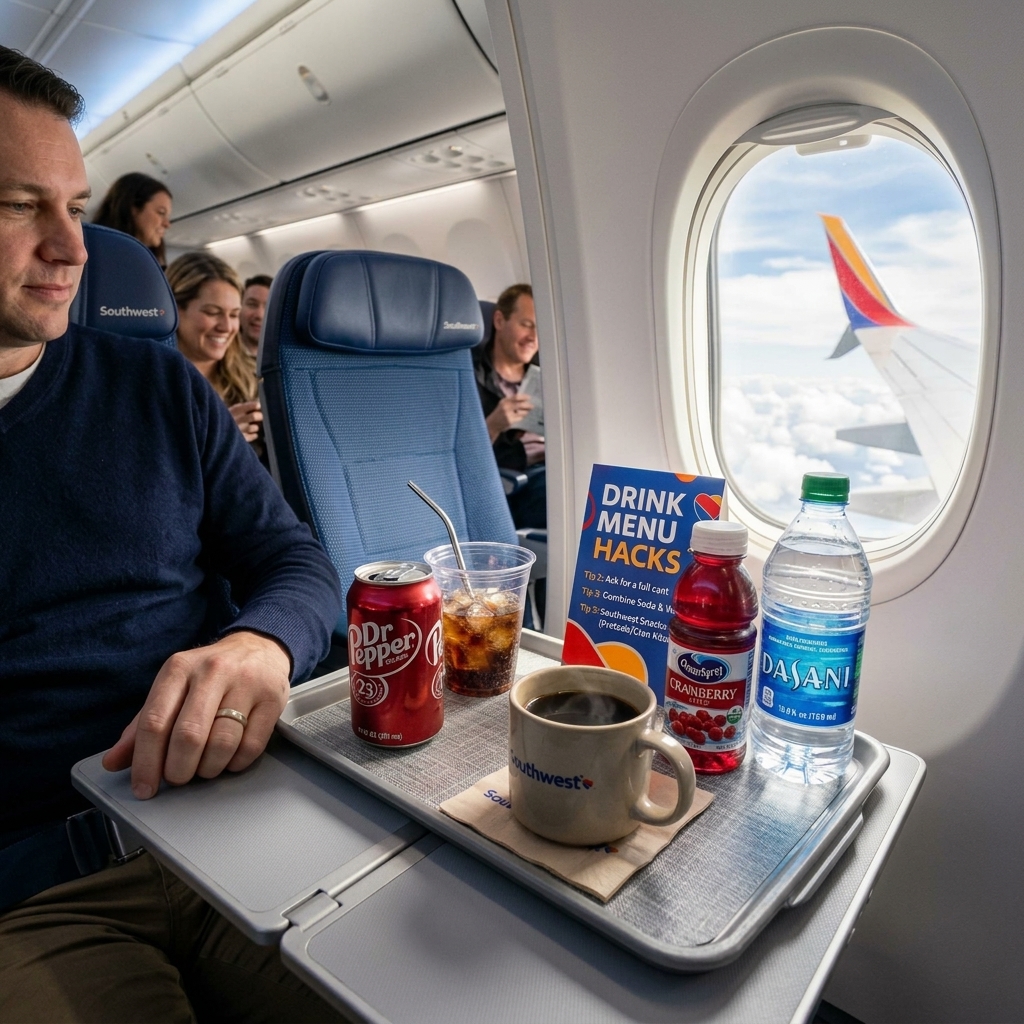 Use the Southwest Drink Menu Hack to save on flights with free drinks, loyalty perks, drink prices, margaritas, coupons, and the latest onboard options.