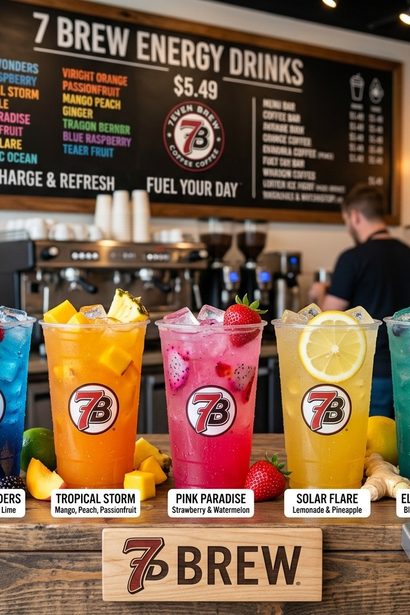 7 Brew Energy Drinks Menu
